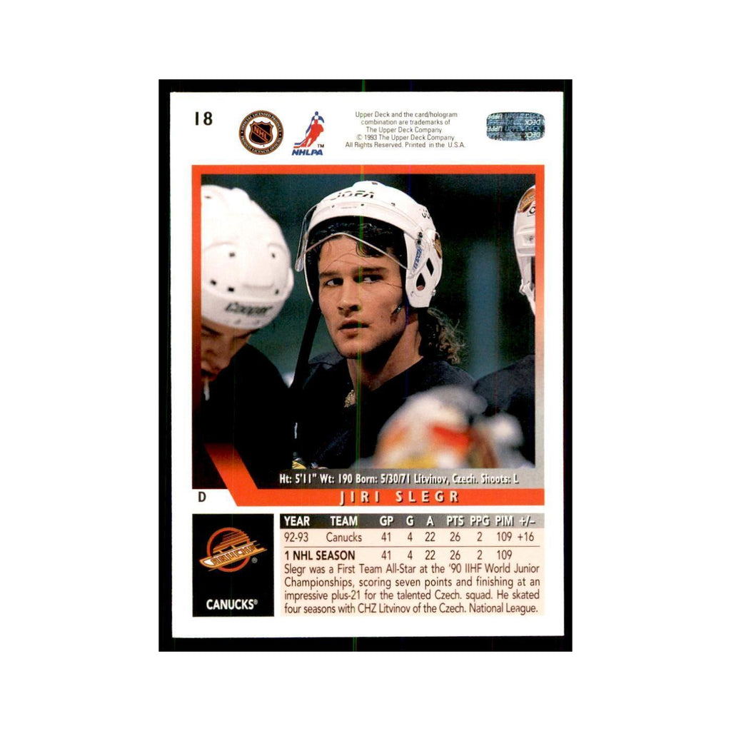 1993 Upper Deck Jiri Slegr Hockey Cards #18