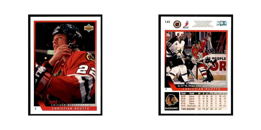 1993 Upper Deck Christian Ruuttu Hockey Cards #141