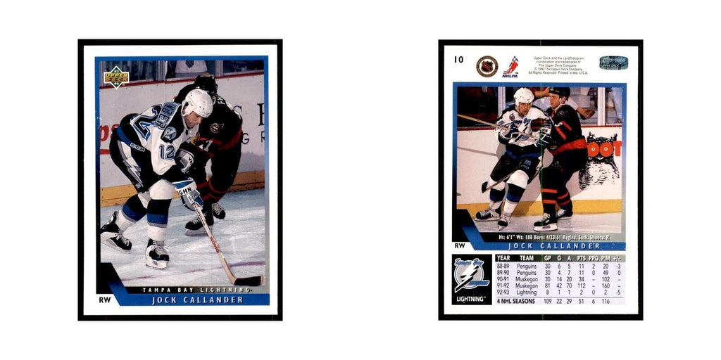 1993 Upper Deck Jock Callander Hockey Cards #10