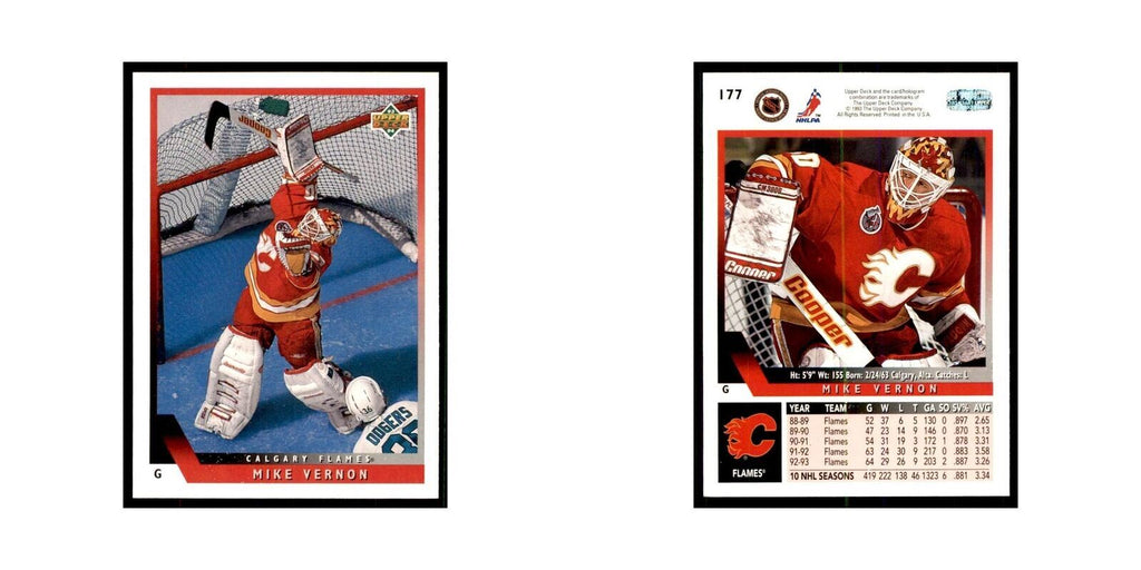 1993 Upper Deck Mike Vernon Hockey Cards #177