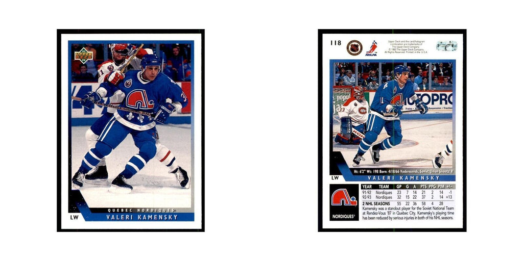 1993 Upper Deck Valeri Kamensky Hockey Cards #118