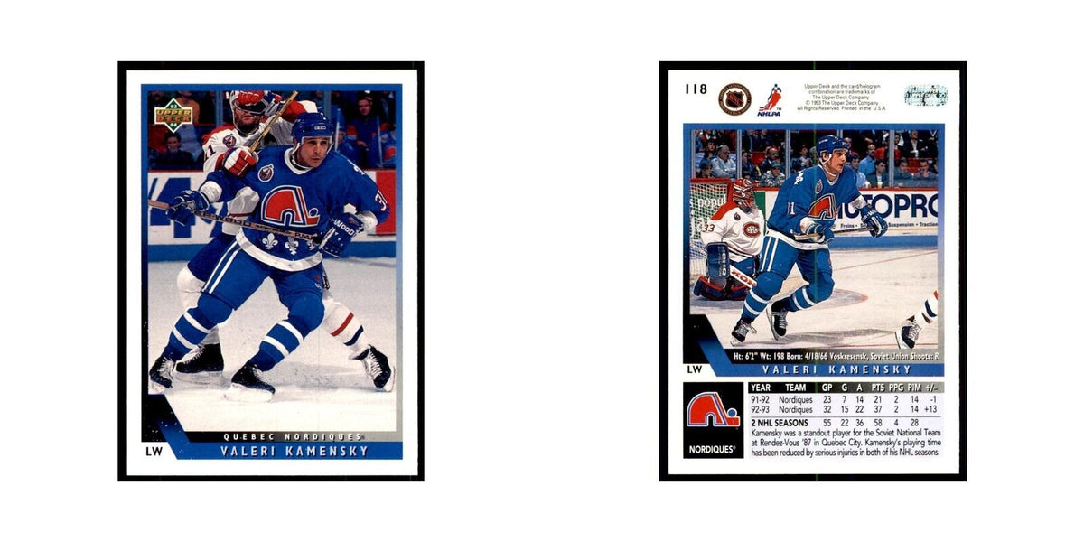 1993 Upper Deck Valeri Kamensky Hockey Cards #118