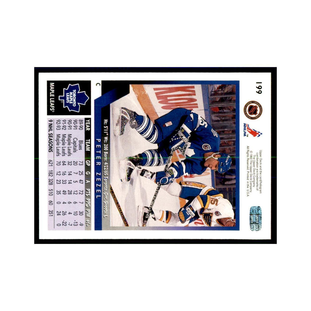 1993 Upper Deck Peter Zezel Hockey Cards #199