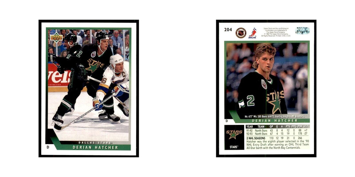 1993 Upper Deck Derian Hatcher Hockey Cards #204