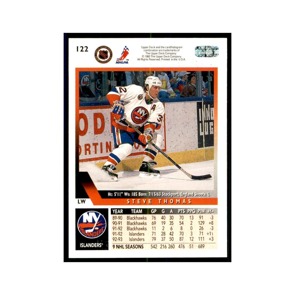1993 Upper Deck Steve Thomas Hockey Cards #122