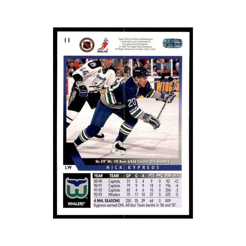 1993 Upper Deck Nick Kypreos Hockey Cards #11