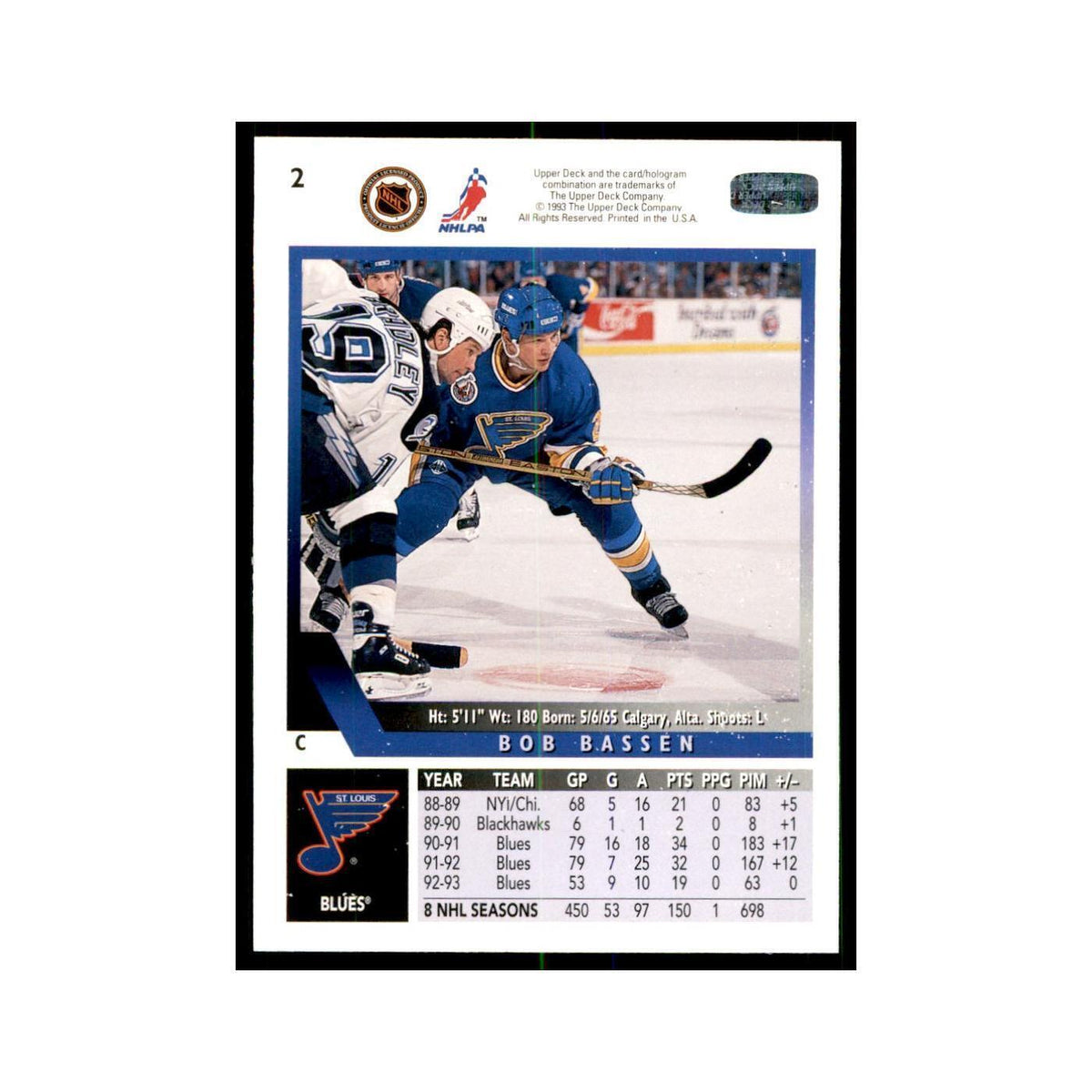 1993 Upper Deck Bob Bassen Hockey Cards #2