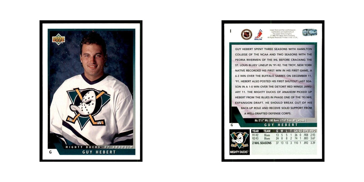 1993 Upper Deck Guy Hebert Hockey Cards #1