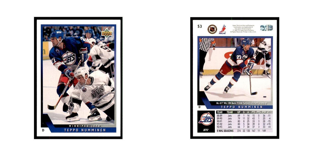 1993 Upper Deck Teppo Numminen Hockey Cards #53