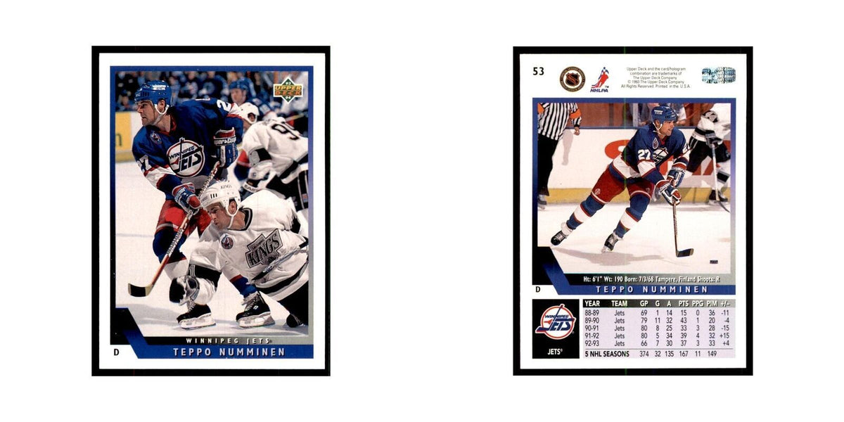 1993 Upper Deck Teppo Numminen Hockey Cards #53