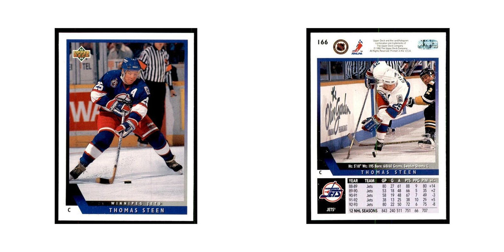 1993 Upper Deck Thomas Steen Hockey Cards #166