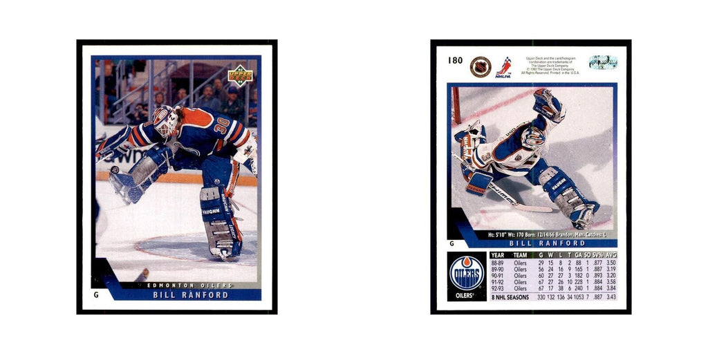1993 Upper Deck Bill Ranford Hockey Cards #180