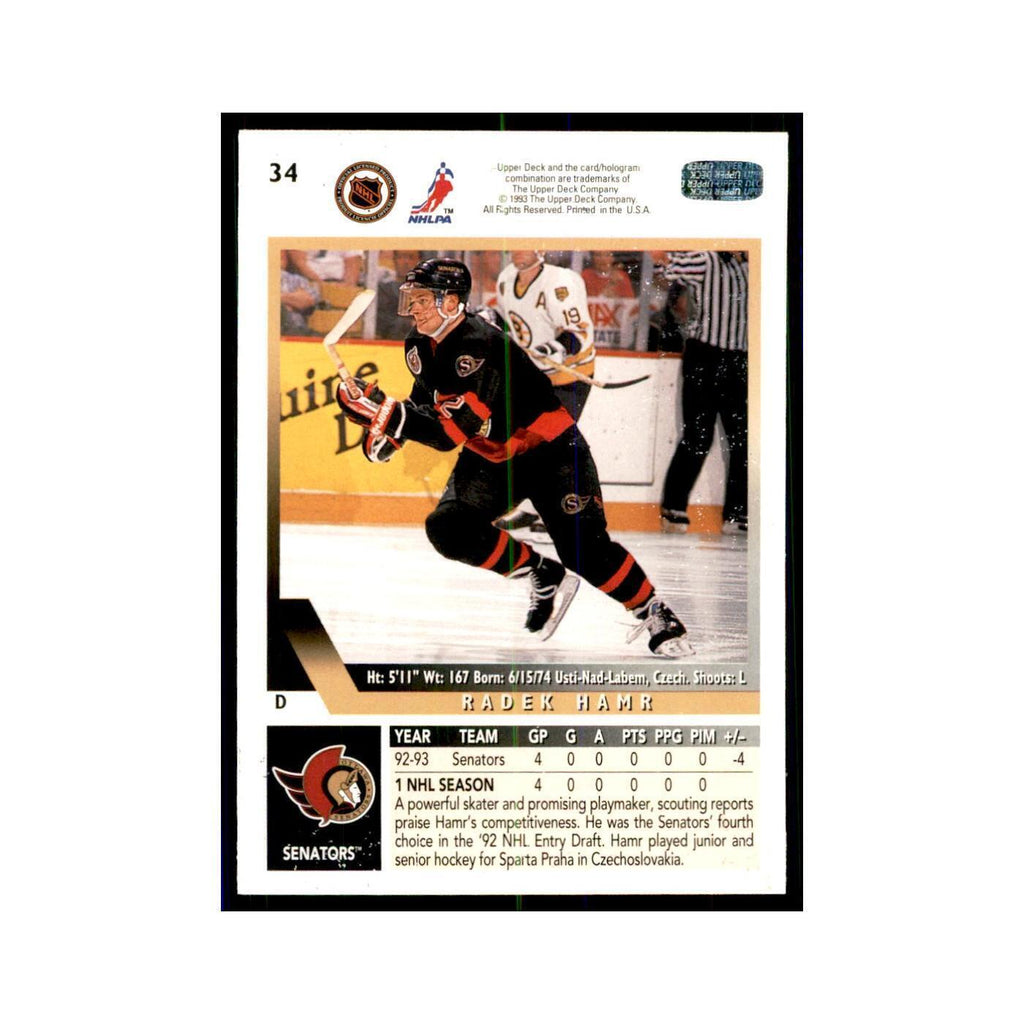 1993 Upper Deck Radek Hamr Hockey Cards #34