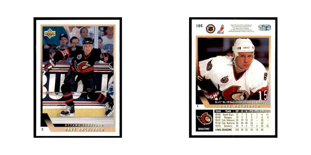 1993 Upper Deck Dave Archibald Hockey Cards #105