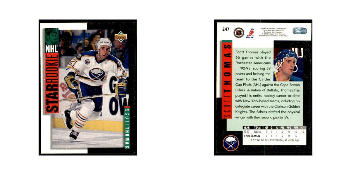 1993 Upper Deck Scott Thomas Hockey Cards #247