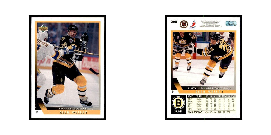 1993 Upper Deck Glen Wesley Hockey Cards #208