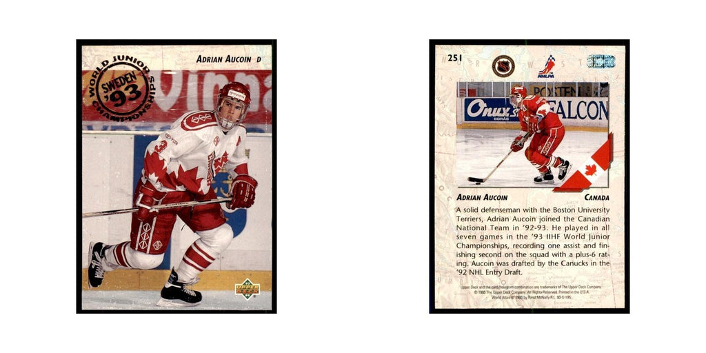 1993 Upper Deck Adrian Aucoin Hockey Cards #251