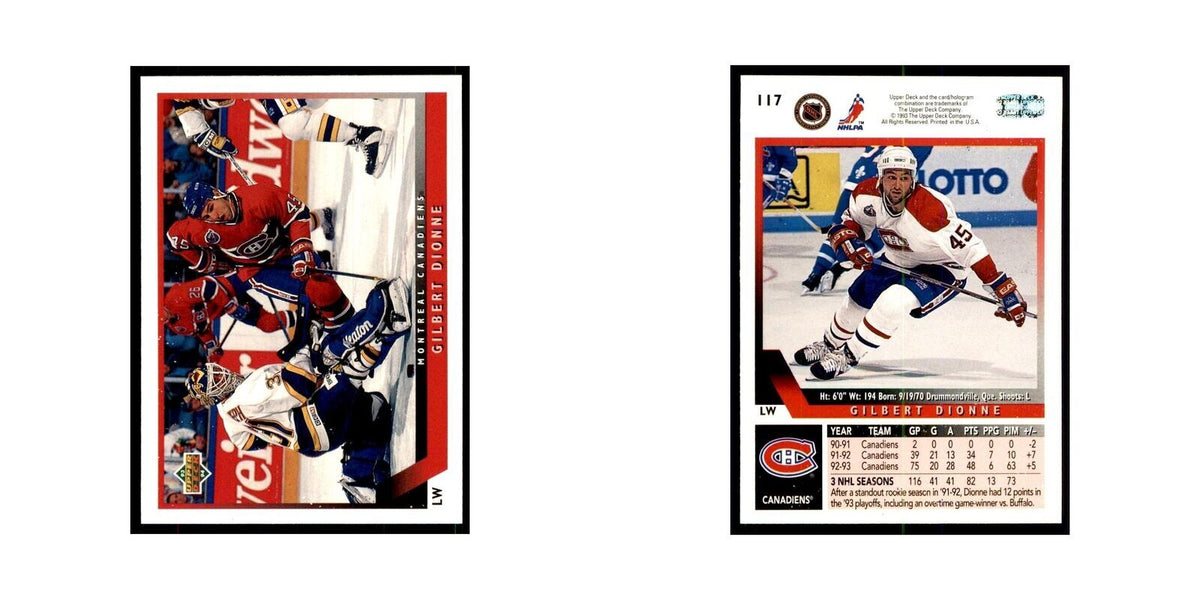 1993 Upper Deck Gilbert Dionne Hockey Cards #117