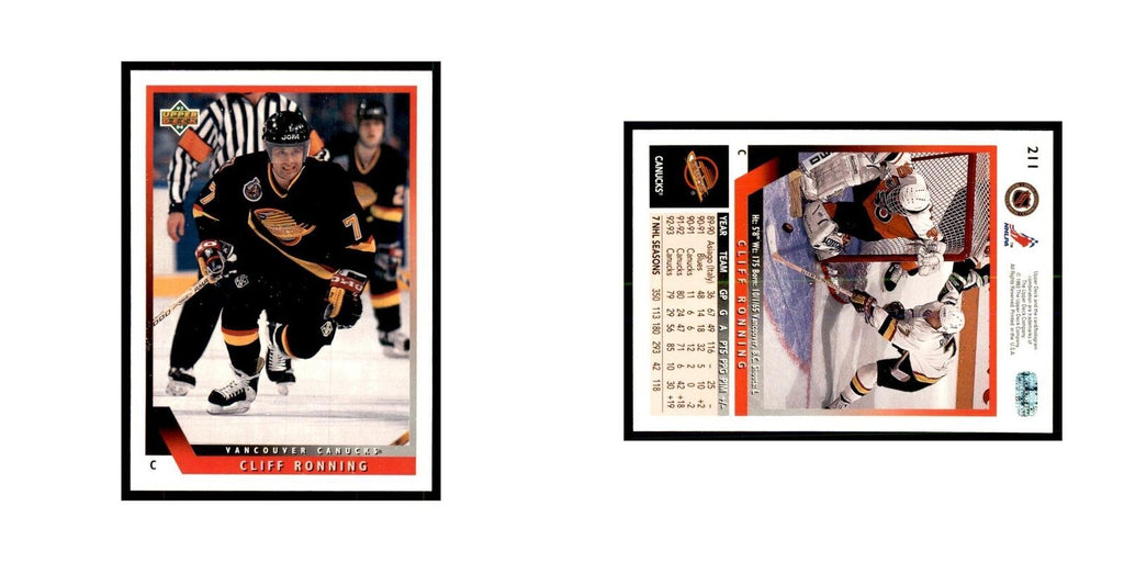 1993 Upper Deck Cliff Ronning Hockey Cards #211