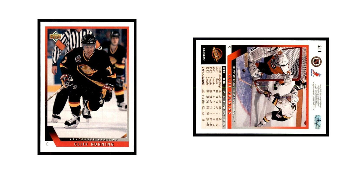 1993 Upper Deck Cliff Ronning Hockey Cards #211