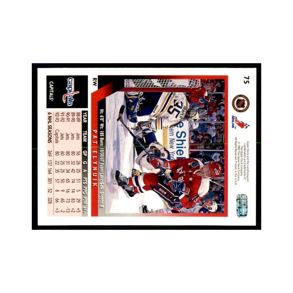 1993 Upper Deck Pat Elynuik Hockey Cards #75