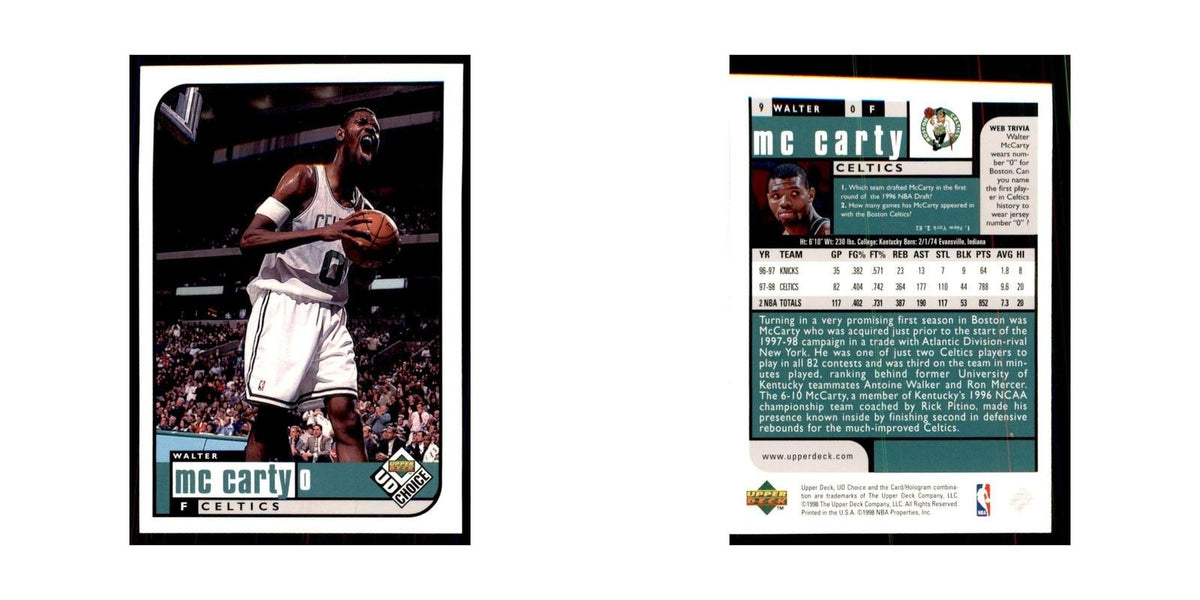 1998 UD Choice Walter McCarty Basketball Cards #9