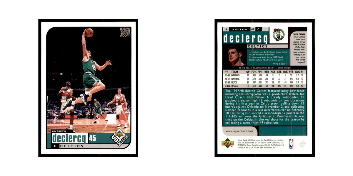 1998 UD Choice Andrew DeClercq Basketball Cards #11