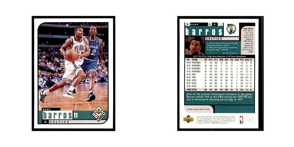 1998 UD Choice Dana Barros Basketball Cards #8