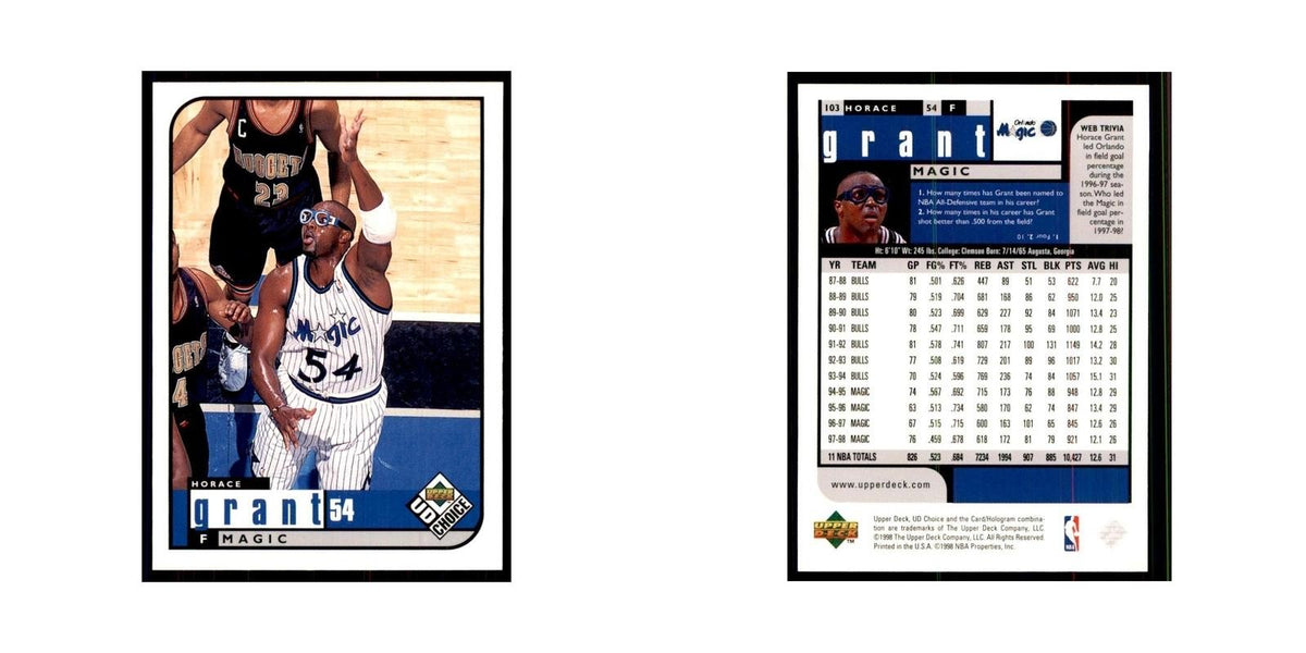 1998 UD Choice Horace Grant Basketball Cards #103