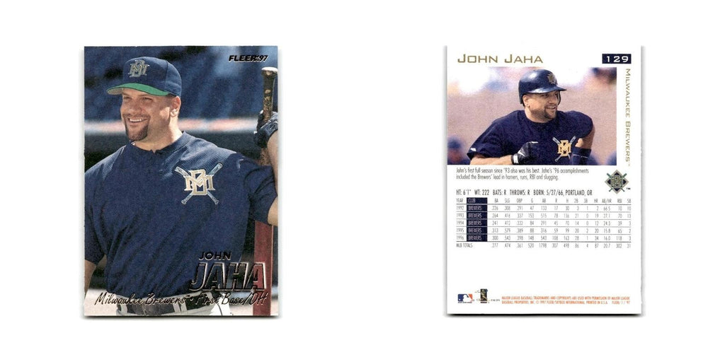 John Jaha 1997 Fleer #129 Milwaukee Brewers Baseball Card NM