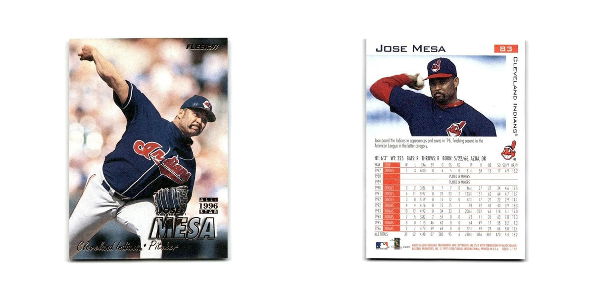 Jose Mesa 1997 Fleer #83 Cleveland Indians Baseball Card NM
