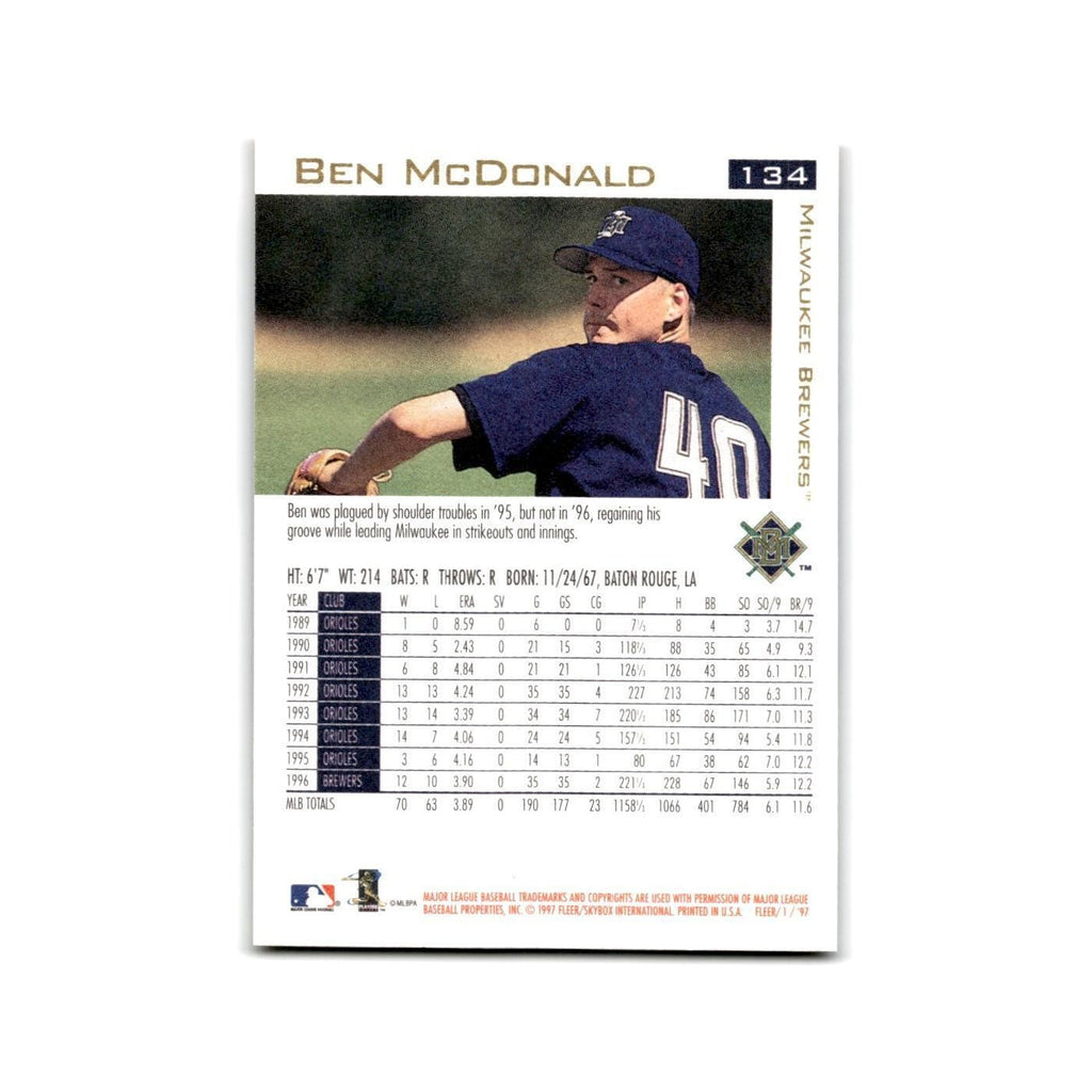 Ben McDonald 1997 Fleer #134 Milwaukee Brewers Baseball Card NM