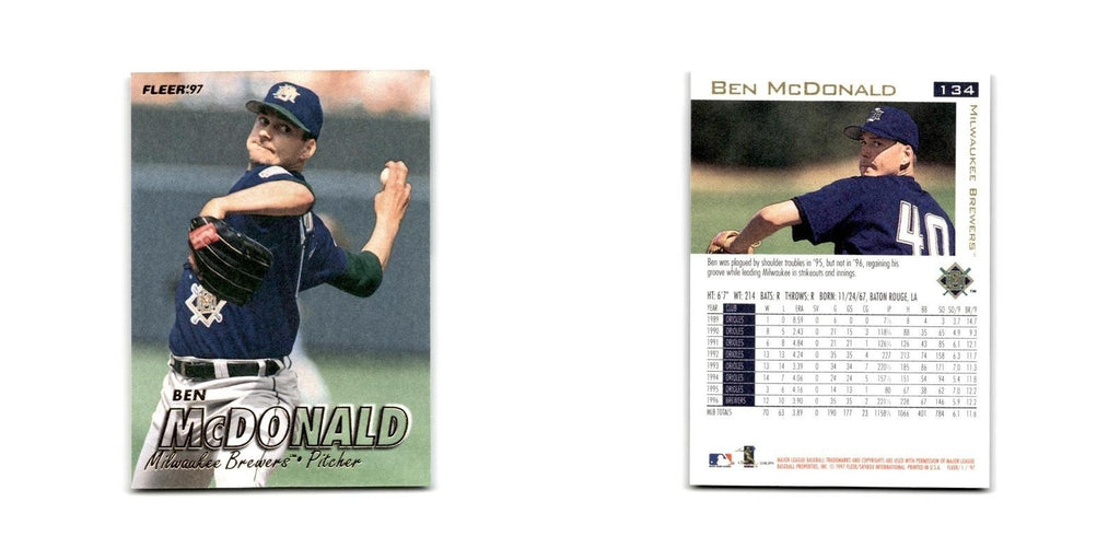 Ben McDonald 1997 Fleer #134 Milwaukee Brewers Baseball Card NM