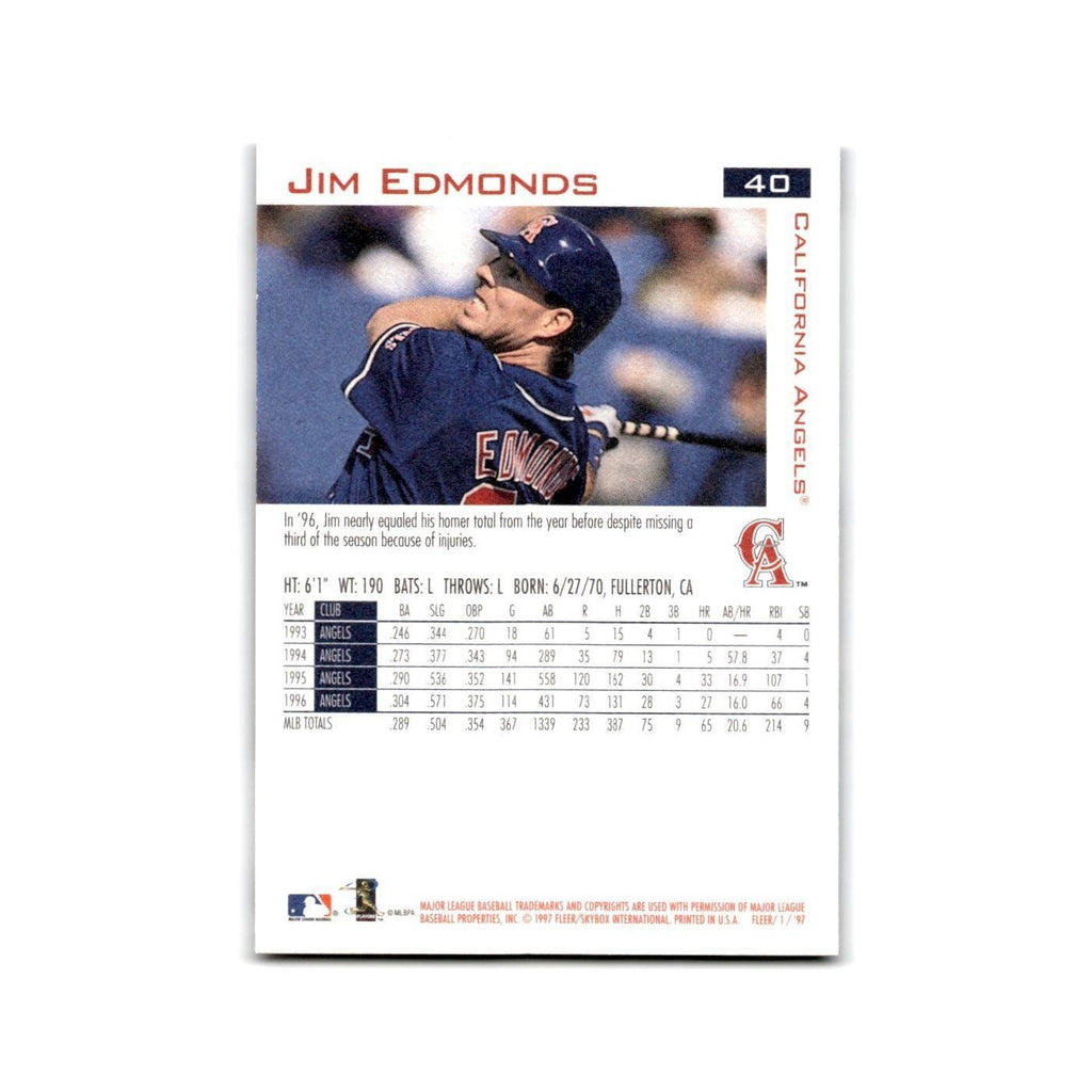 Jim Edmonds 1997 Fleer #40 California Angels Baseball Card NM