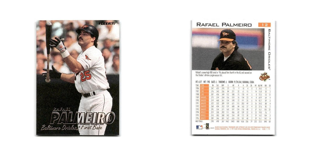 Rafael Palmeiro 1997 Fleer #12 Baltimore Orioles Baseball Card NM