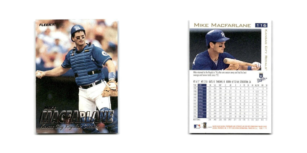 Mike Macfarlane 1997 Fleer #116 Kansas City Royals Baseball Card NM