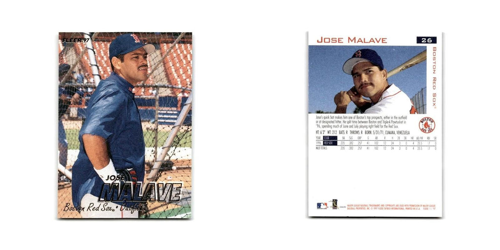 Jose Malave 1997 Fleer #26 Boston Red Sox Baseball Card NM