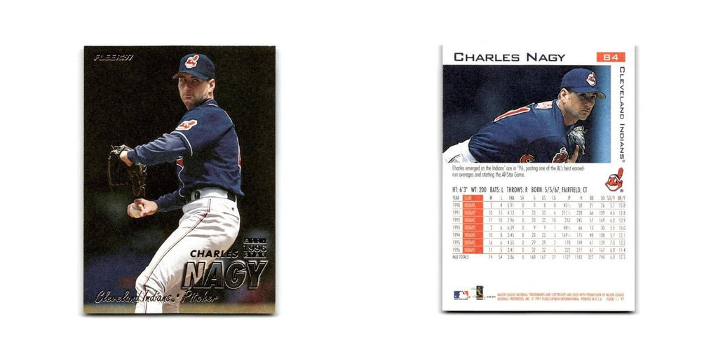 Charles Nagy 1997 Fleer #84 Cleveland Indians Baseball Card NM