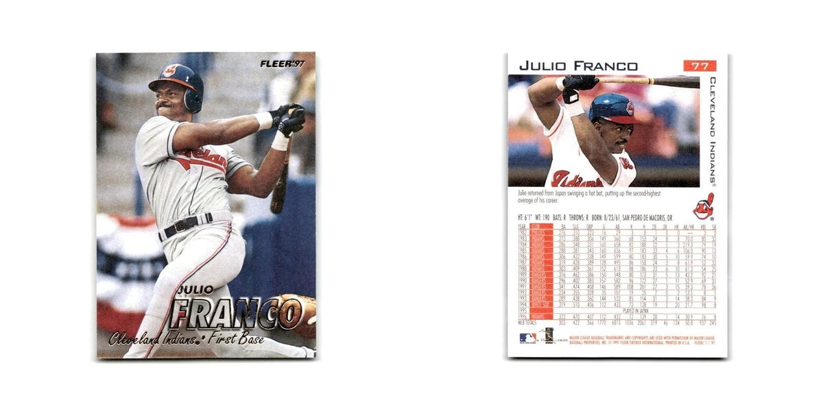 Julio Franco 1997 Fleer #77 Cleveland Indians Baseball Card NM