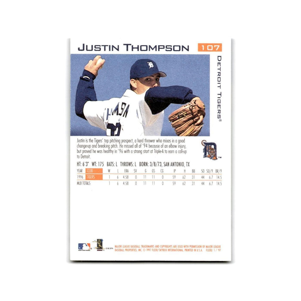 Justin Thompson 1997 Fleer #107 Detroit Tigers Baseball Card NM