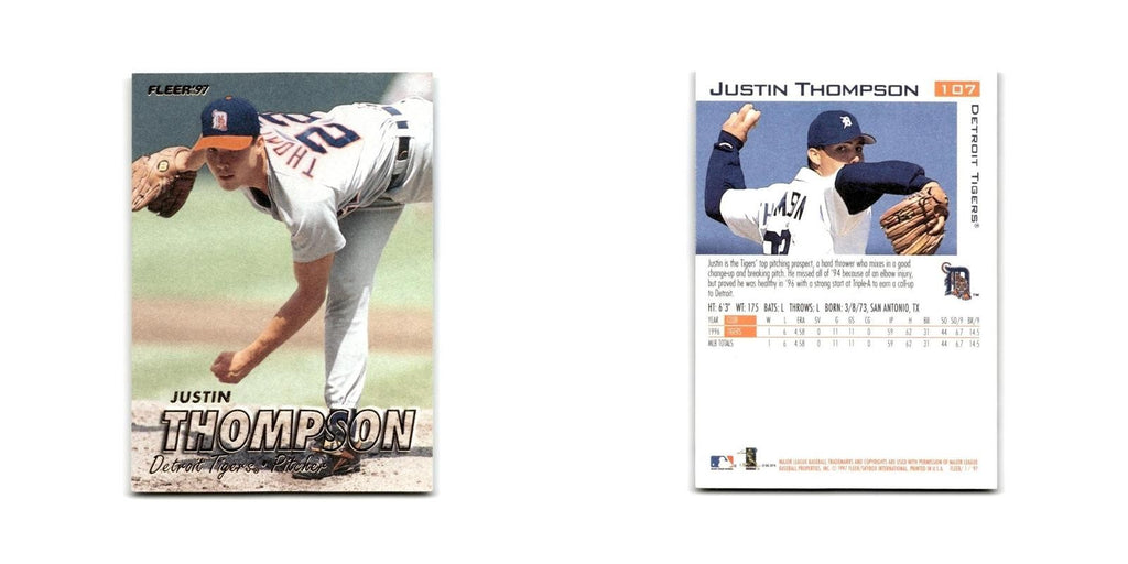 Justin Thompson 1997 Fleer #107 Detroit Tigers Baseball Card NM