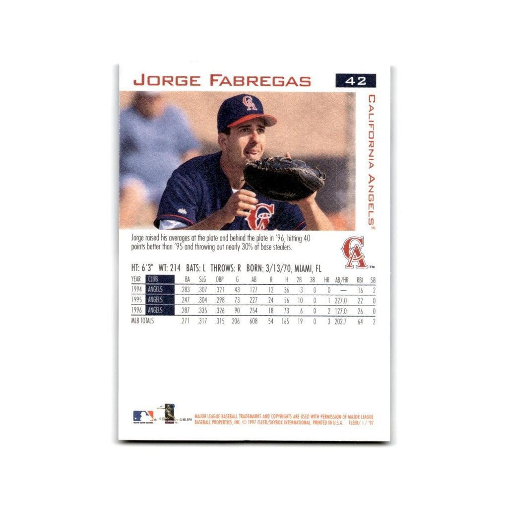 Jorge Fabregas 1997 Fleer #42 California Angels Baseball Card NM