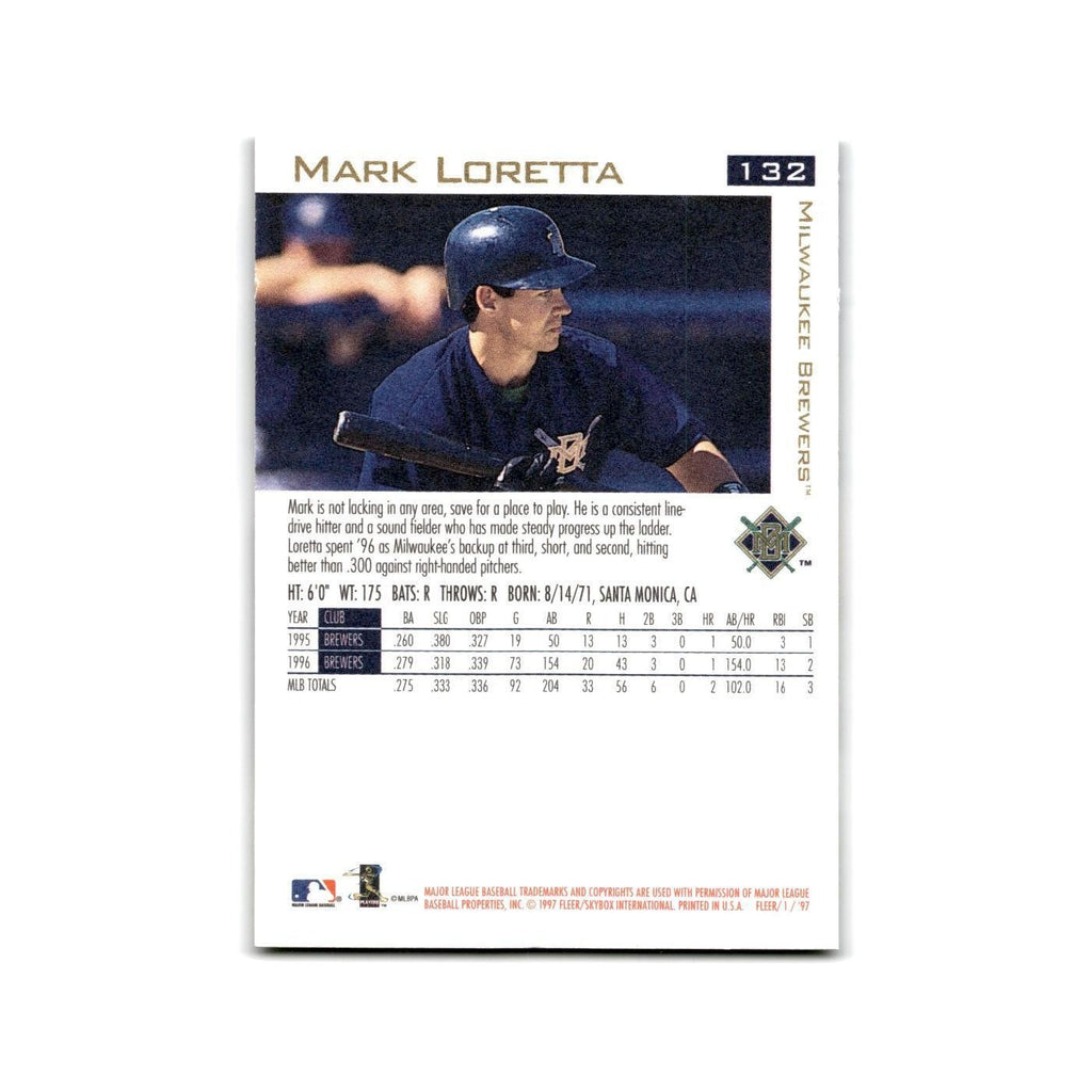 Mark Loretta 1997 Fleer #132 Milwaukee Brewers Baseball Card NM