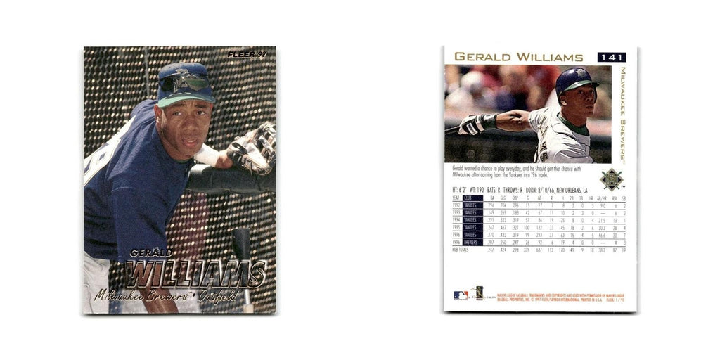 Gerald Williams 1997 Fleer #141 Milwaukee Brewers Baseball Card NM