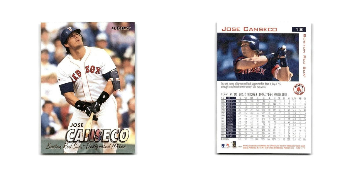 Jose Canseco 1997 Fleer #18 Boston Red Sox Baseball Card NM