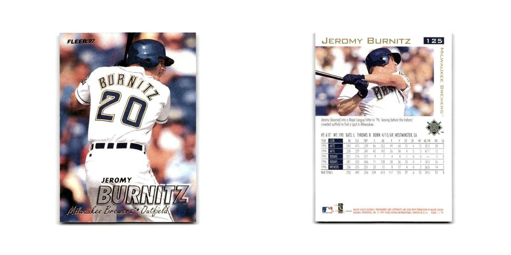 Jeromy Burnitz 1997 Fleer #125 Milwaukee Brewers Baseball Card NM