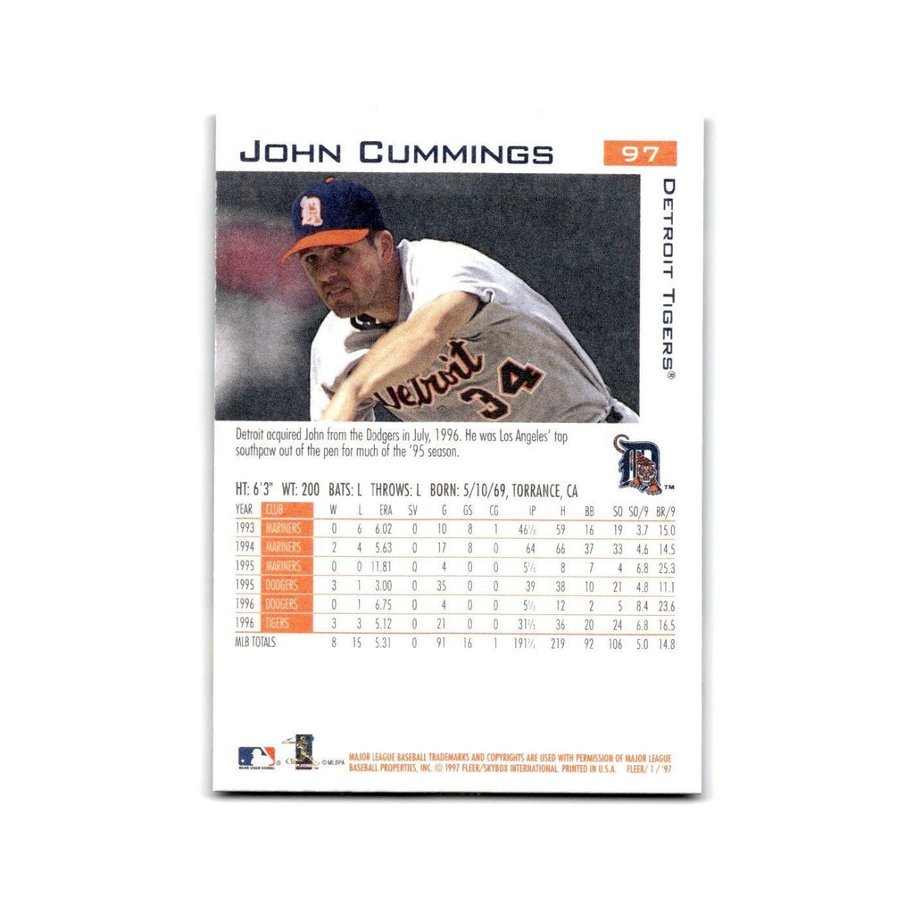 John Cummings 1997 Fleer #97 Detroit Tigers Baseball Card NM