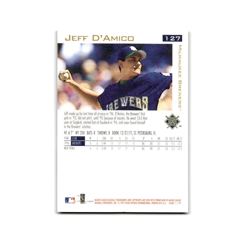 Jeff D'Amico 1997 Fleer #127 Milwaukee Brewers Baseball Card NM
