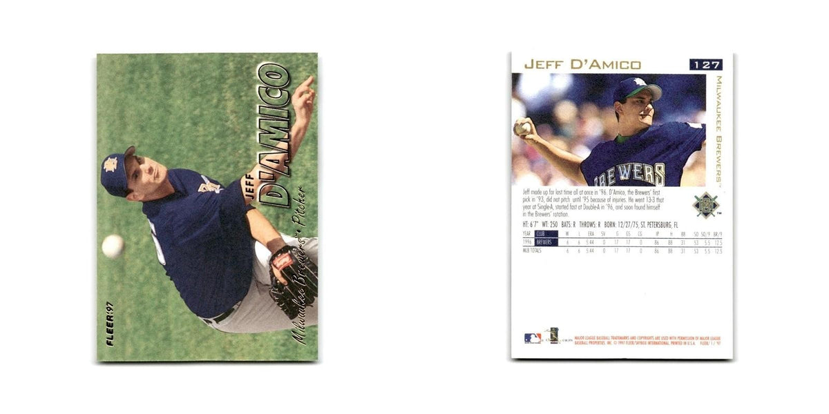 Jeff D'Amico 1997 Fleer #127 Milwaukee Brewers Baseball Card NM