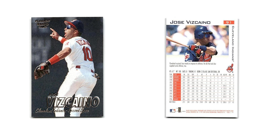 Jose Vizcaino 1997 Fleer #91 Cleveland Indians Baseball Card NM